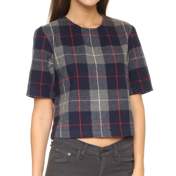 rag & bone Tops - Rag & Bone Plaid Flannel Academia Preppy Short Sleeved Shirt Top NWOT